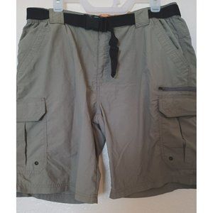 FIELD & STREAM Mens HIKING Cargo Shorts LARGE 36-38 Tan Mesh Lined 8 Pocket